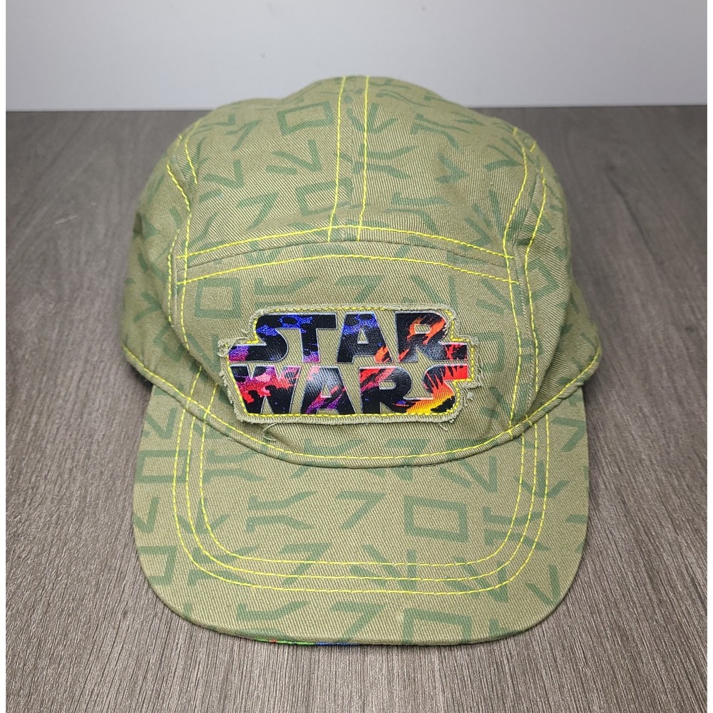 Star Wars Disney Hat Kids M/L Green 5 Panel Camper Cap Character Print Aliens